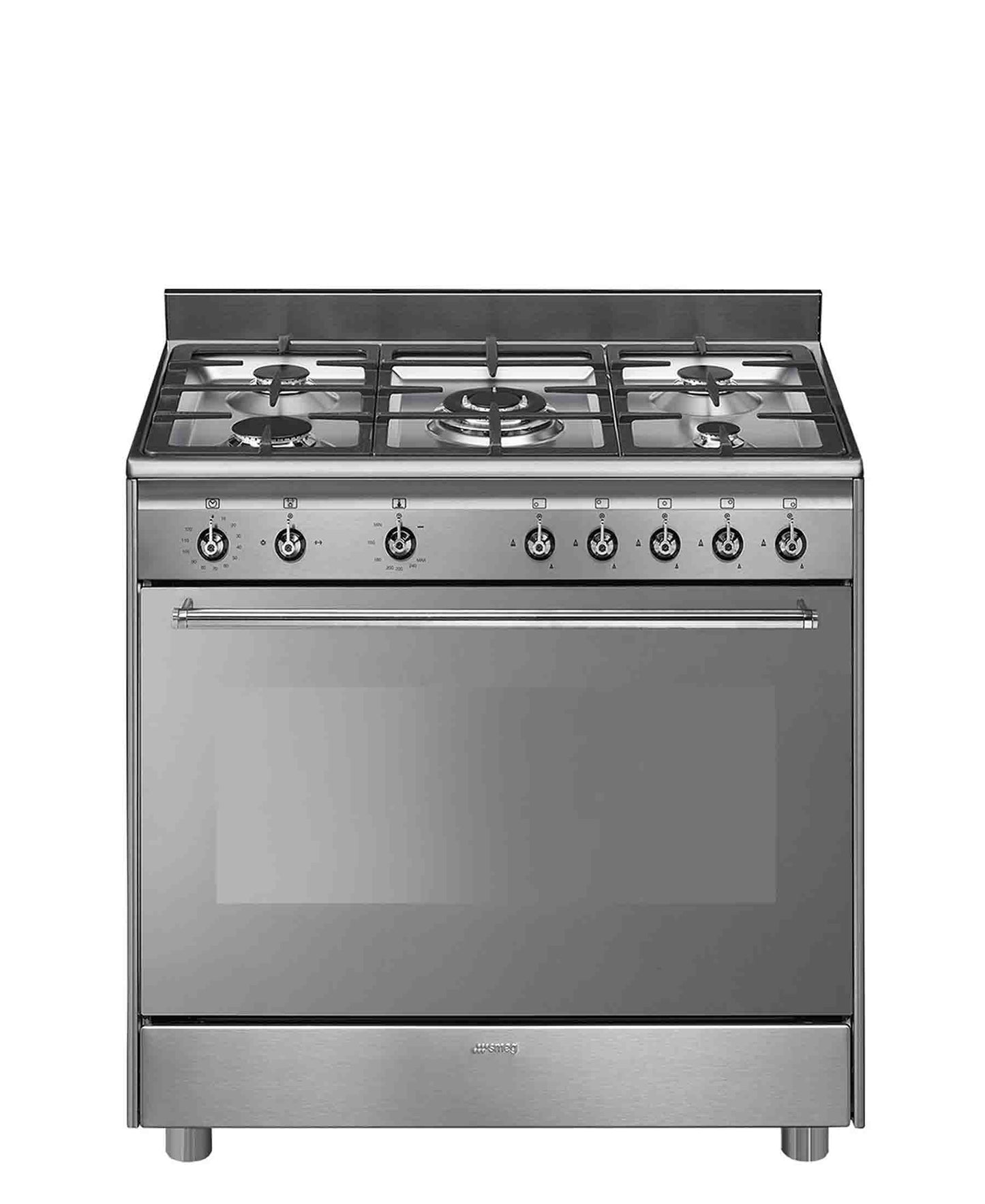 Smeg 90cm Stainless Steel Gas Stove - Silver