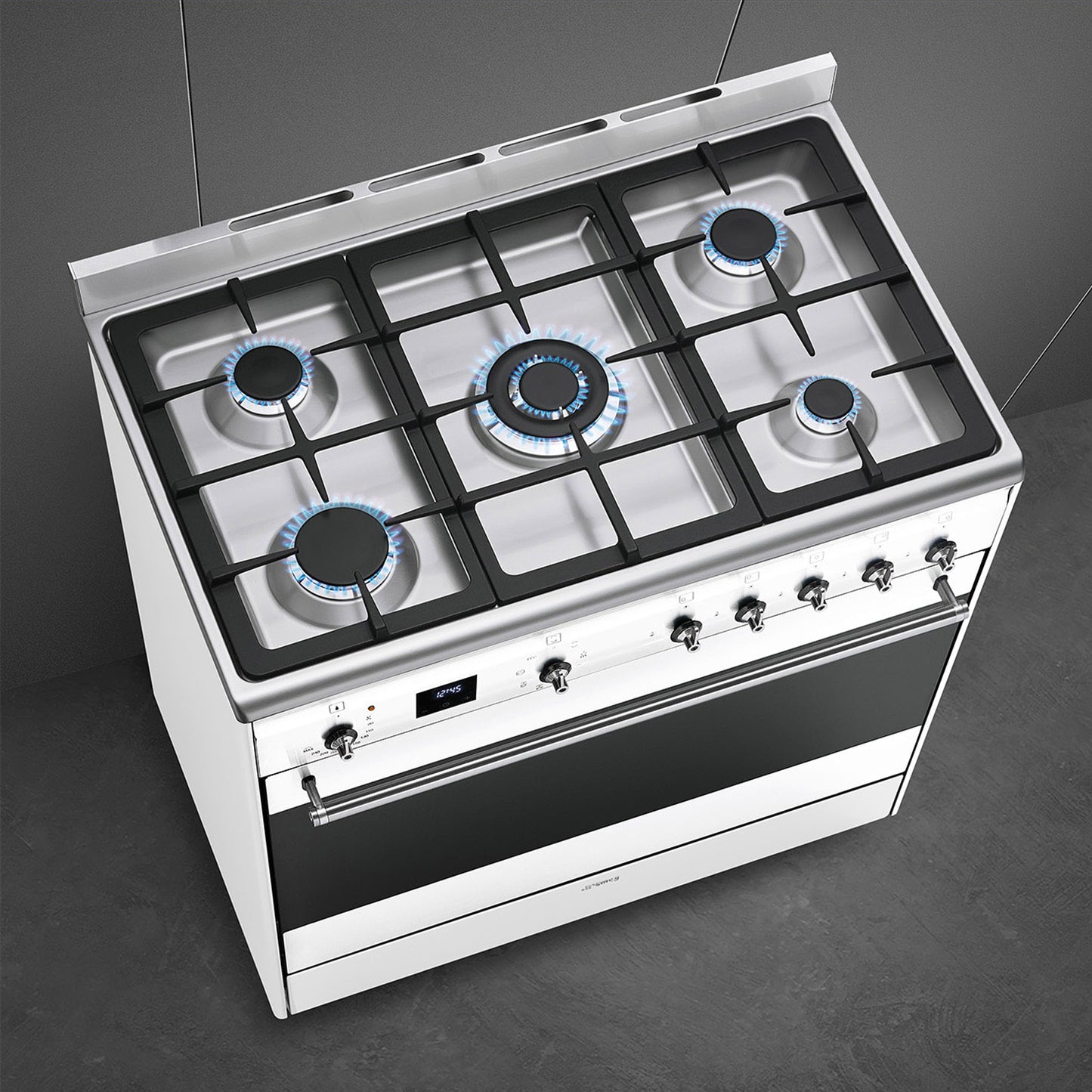 Smeg 90cm White Cooker With Gas Hob - SSA91MAWH2