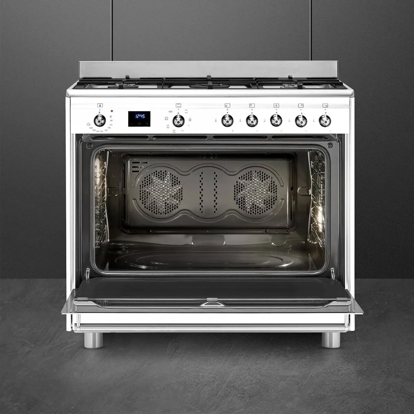 Smeg 90cm White Cooker With Gas Hob - SSA91MAWH2
