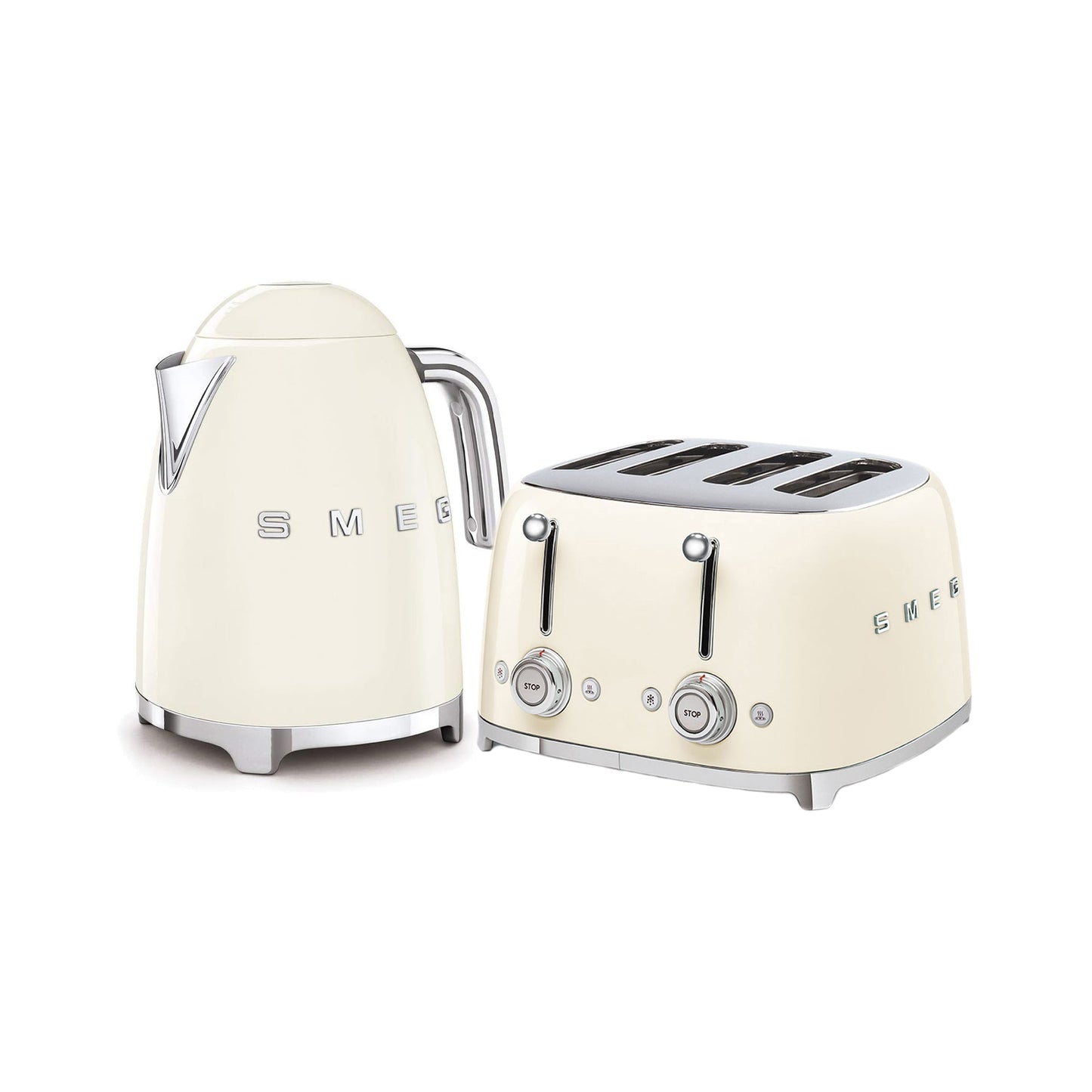 Smeg Retro 4 Slice Toaster & 1.7Lt Kettle Combo Cream