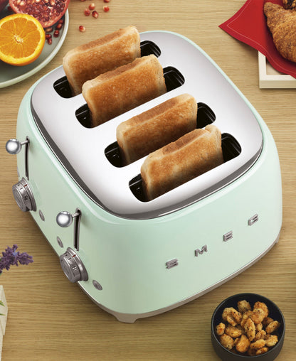 Smeg Retro 2000W 4 Slice Square Toaster - Green