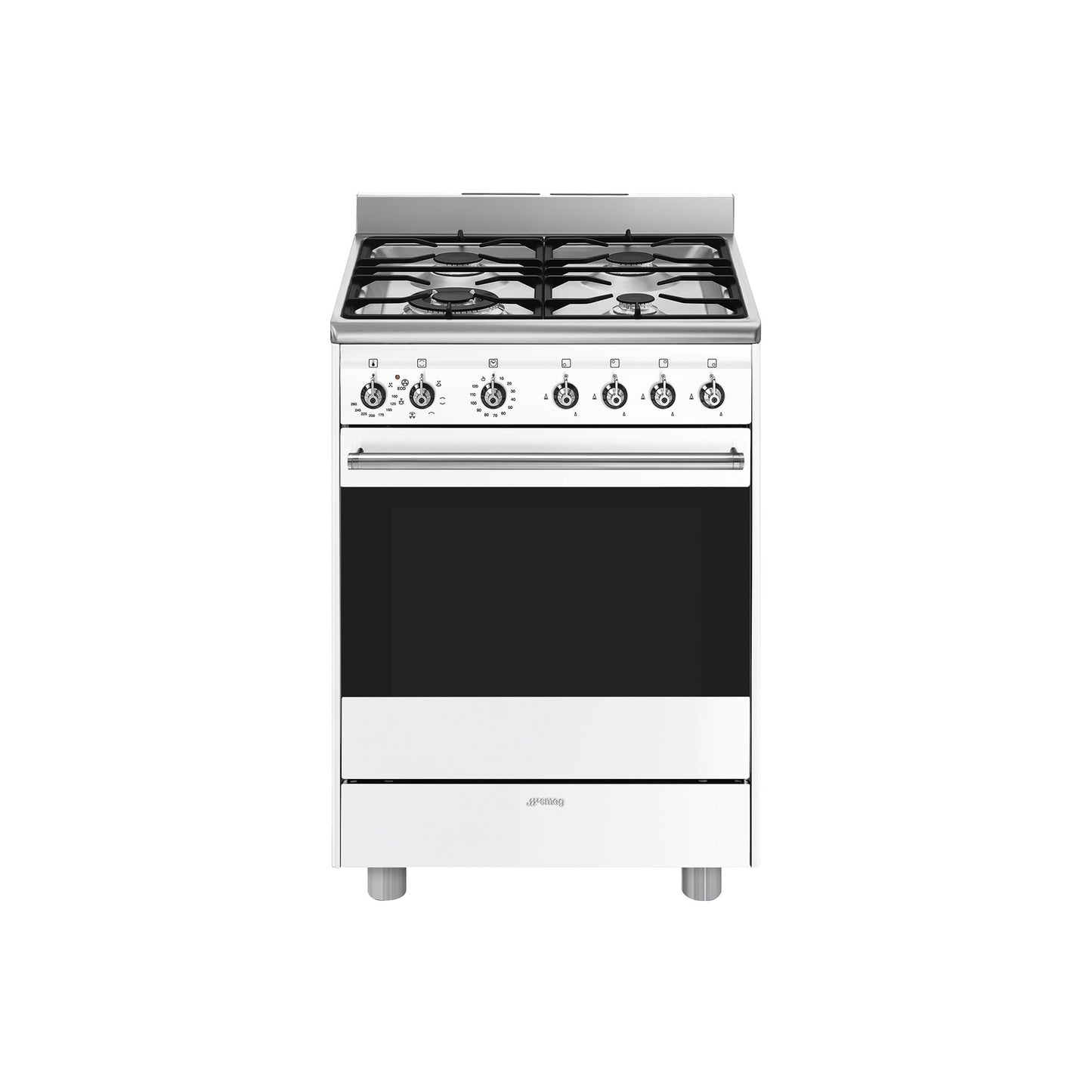 Smeg 60cm White Cooker With Gas Hob - SSA60MWH2