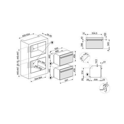 Smeg Built-In Classic Compact Microwave With Grill - Silver
