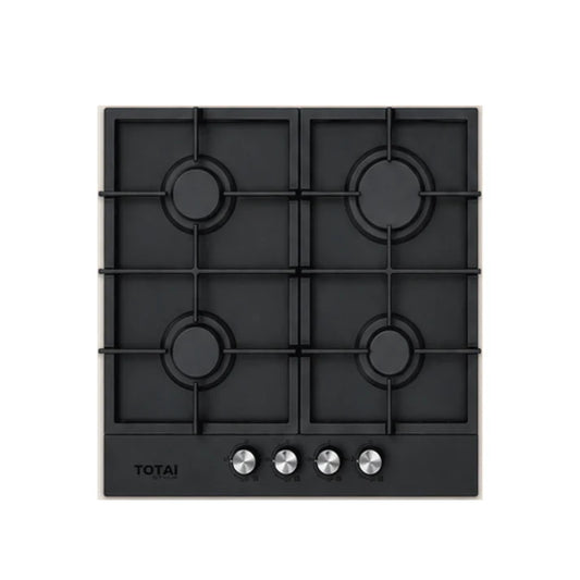 Totai 60cm 4 Burner Gas on Glass Hob Matte Black 26/GOG4BNMBL
