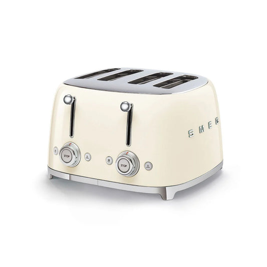 Smeg Retro 2000W 4 Slice Square Toaster - Cream