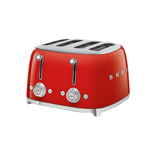 Smeg Retro 2000W 4 Slice Square Toaster - Red