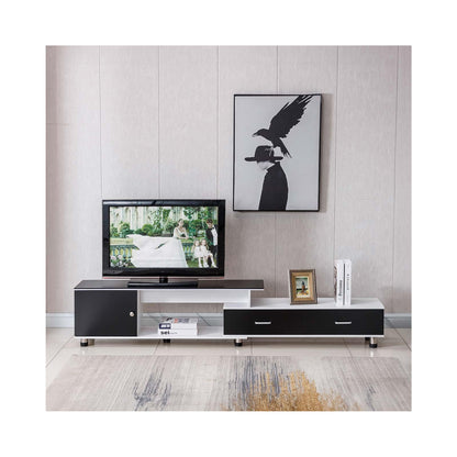 TV218 Modern TV Stand – Black + White