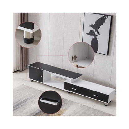 TV218 Modern TV Stand – Black + White