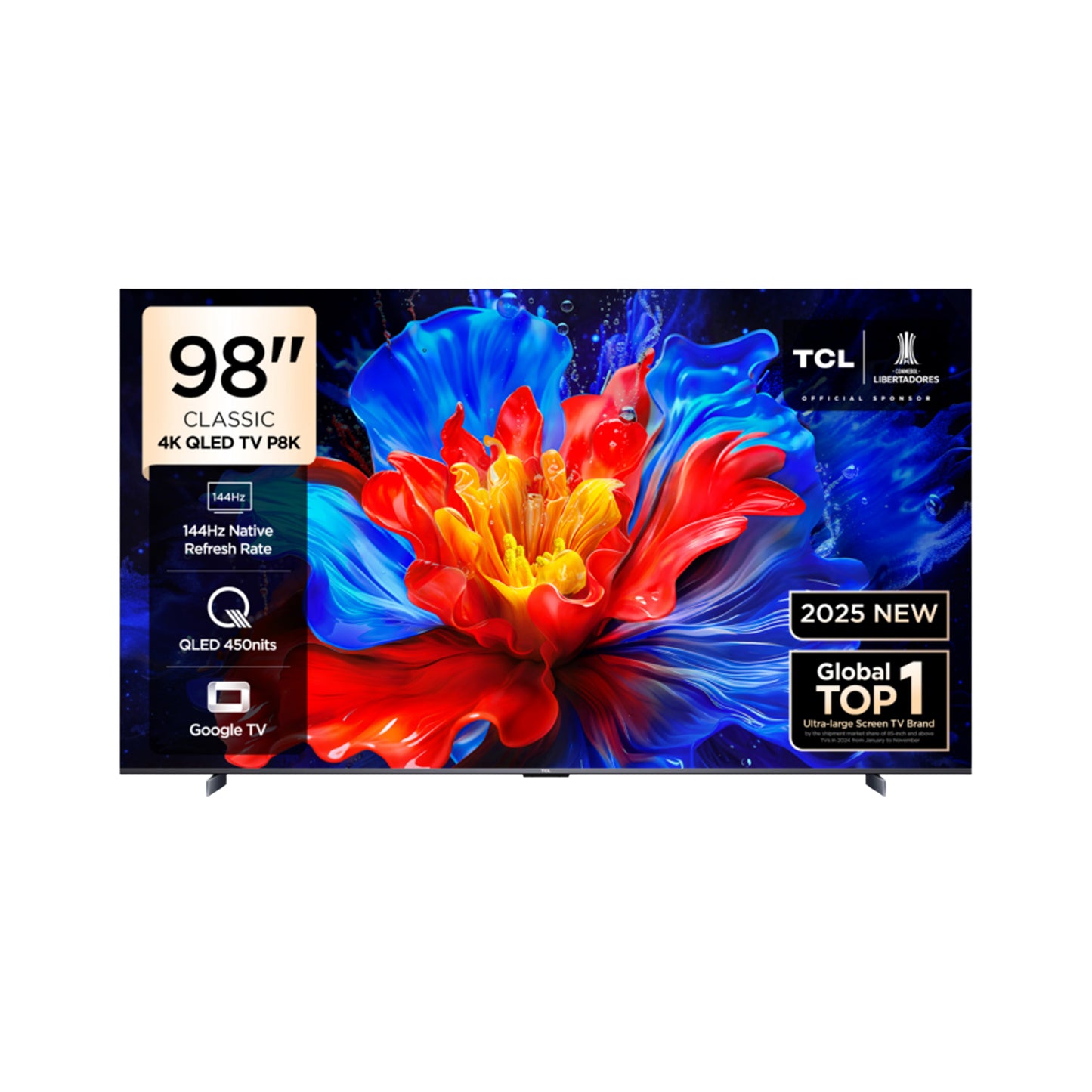 TCL 98" 144HZ QLED 4K Google TV With 2.1 Onkyo Sound 98P8K