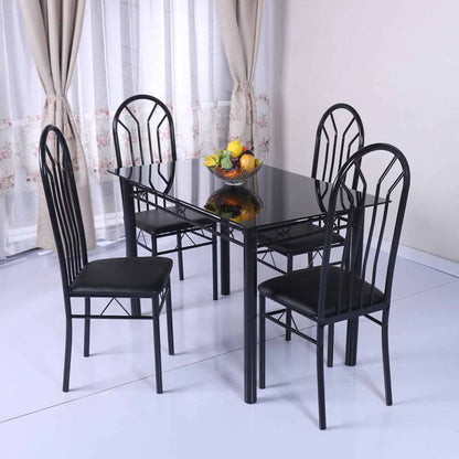 Table and Chairs 5 Piece – Black