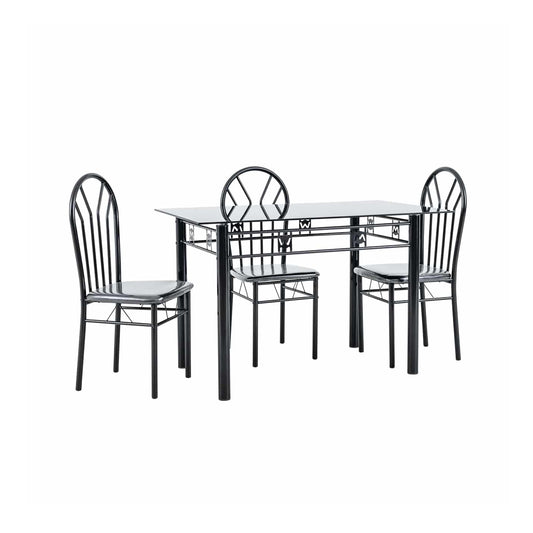 Table and Chairs 5 Piece – Black