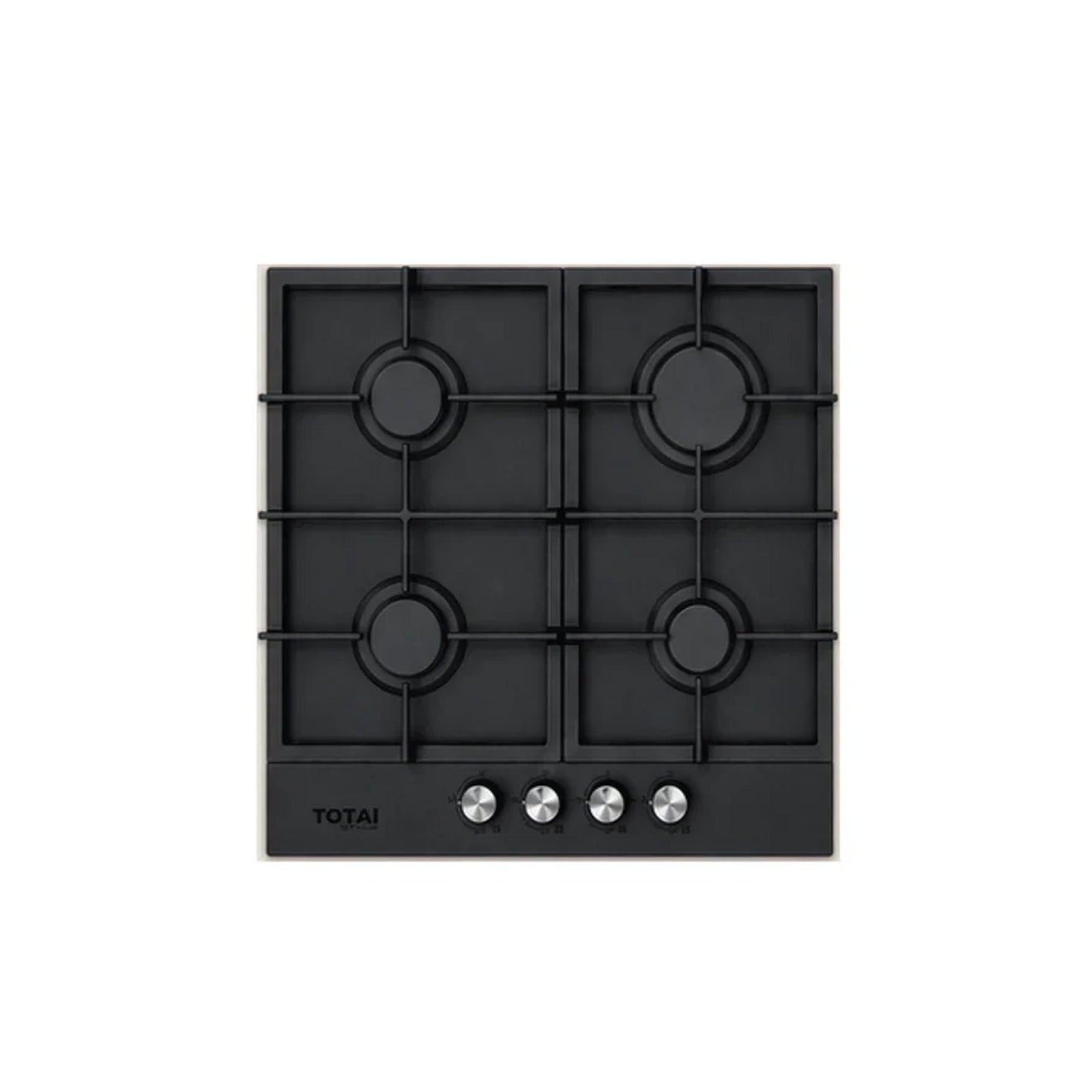 Totai 60cm 4 Burner Gas on Glass Hob Matte Black 26/GOG4BNMBL