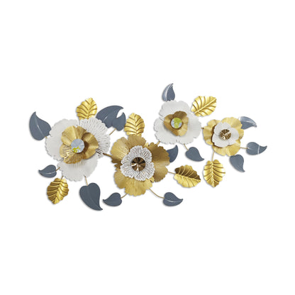 Urban Decor Metal Flower Wall Decoration Gold & White