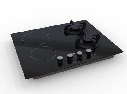 Defy 65cm Black Glass Dual Fuel Hob - DHG606