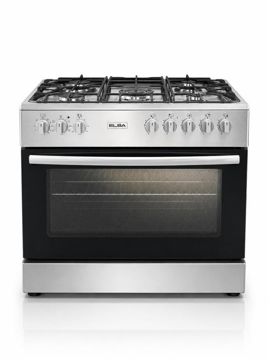 ELBA 90CM 5 Burner Gas Stove & Electric Oven - Stainless Steel (New Model)