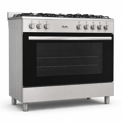 ELBA 90CM 5 Burner Gas Stove & Electric Oven - Stainless Steel (New Model)