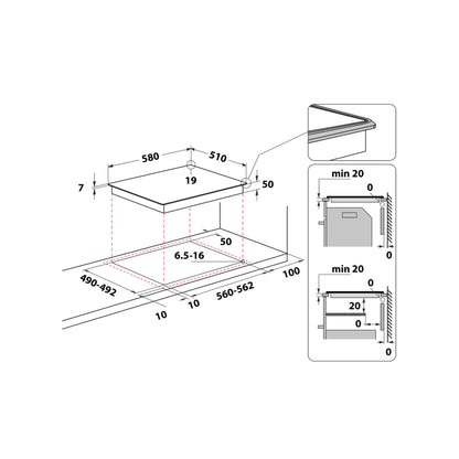 Whirlpool 60cm Oven & Hob Combo – AKT109NE + AKP543IX