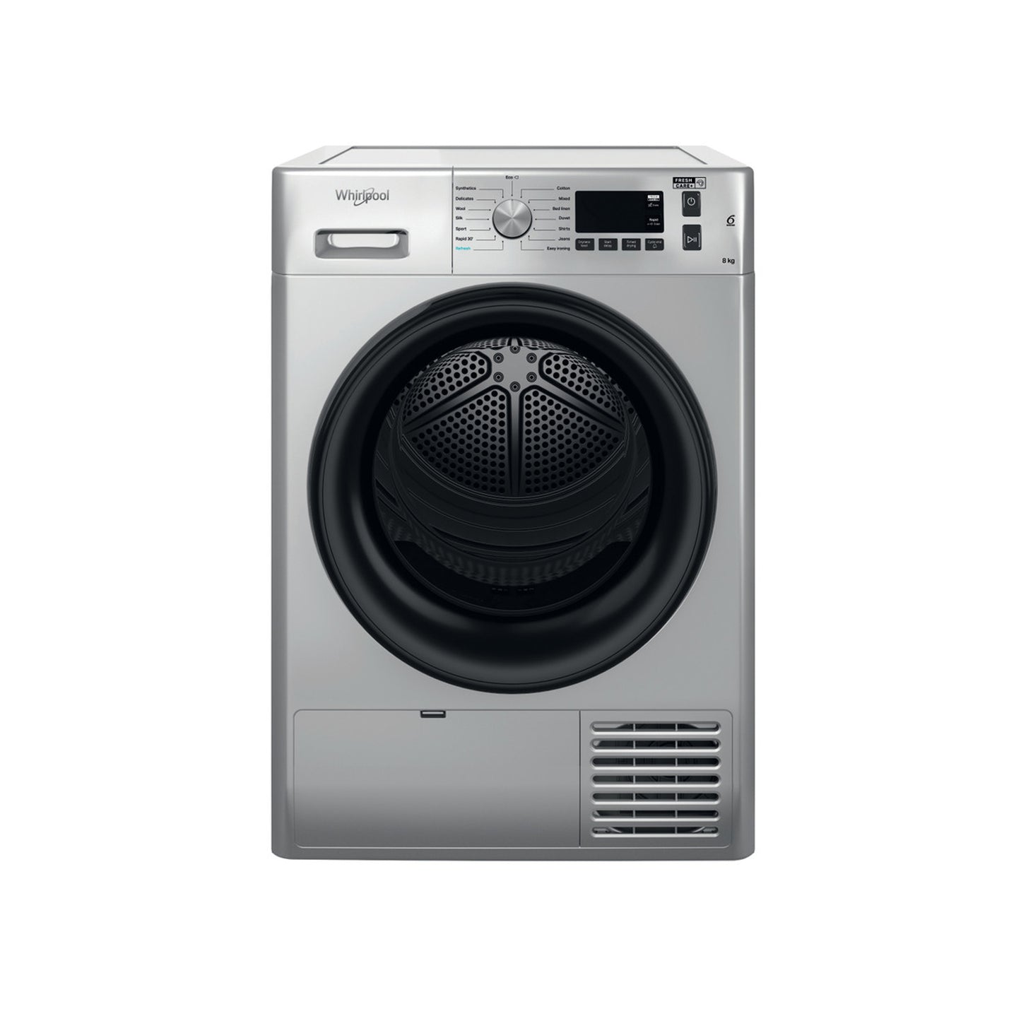 Whirlpool 8.0kg Silver Freestanding Condenser Tumble Dryer - FFTCM118BSK