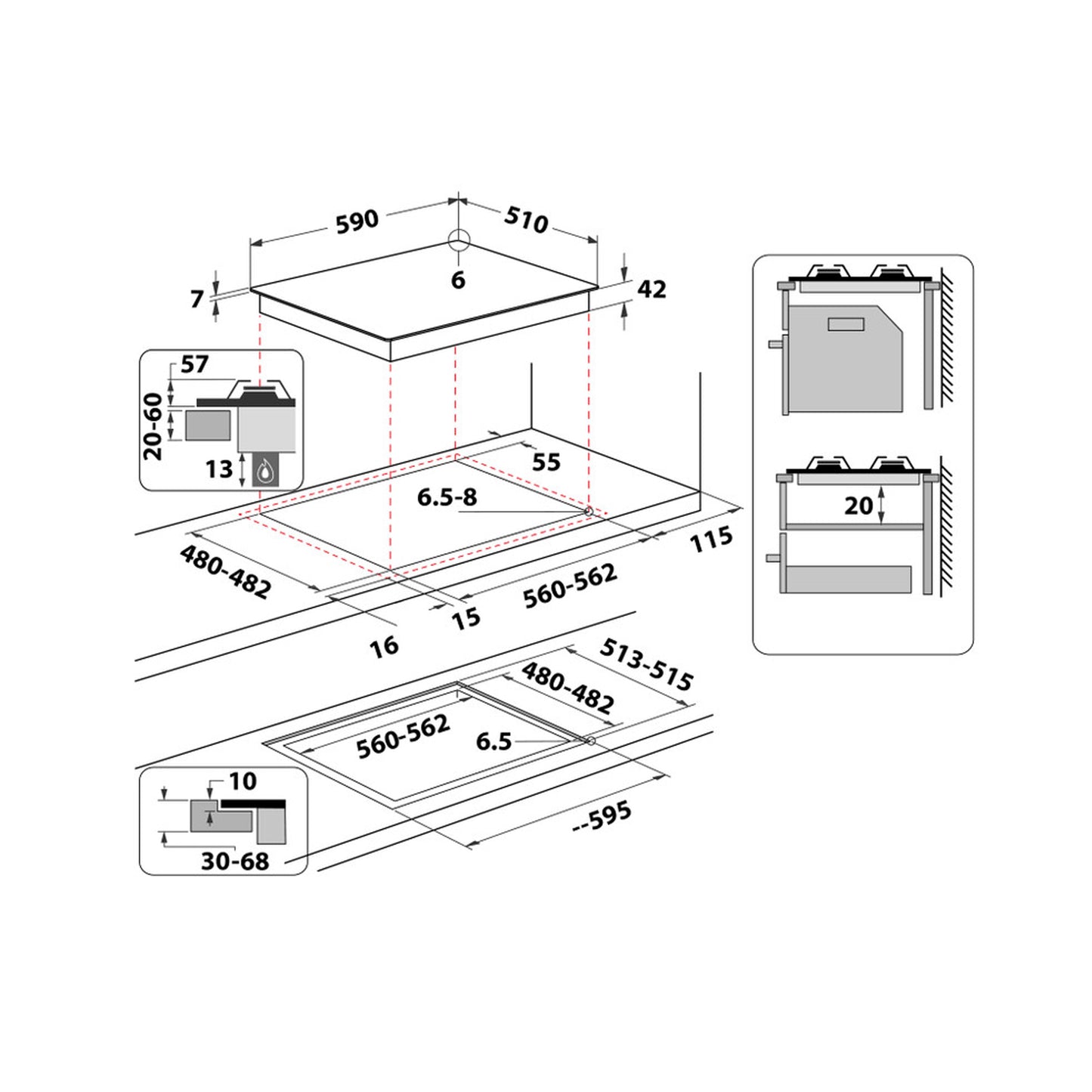 Whirlpool Oven Hob Combo GOA 6423/NB + AKP 742 IX