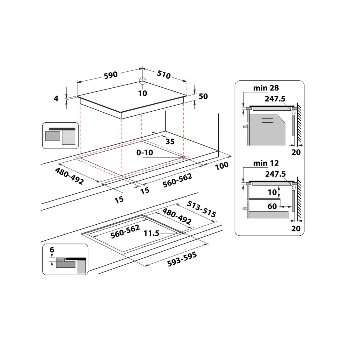 Whirlpool induction glass-ceramic hob - WS Q2160 NE