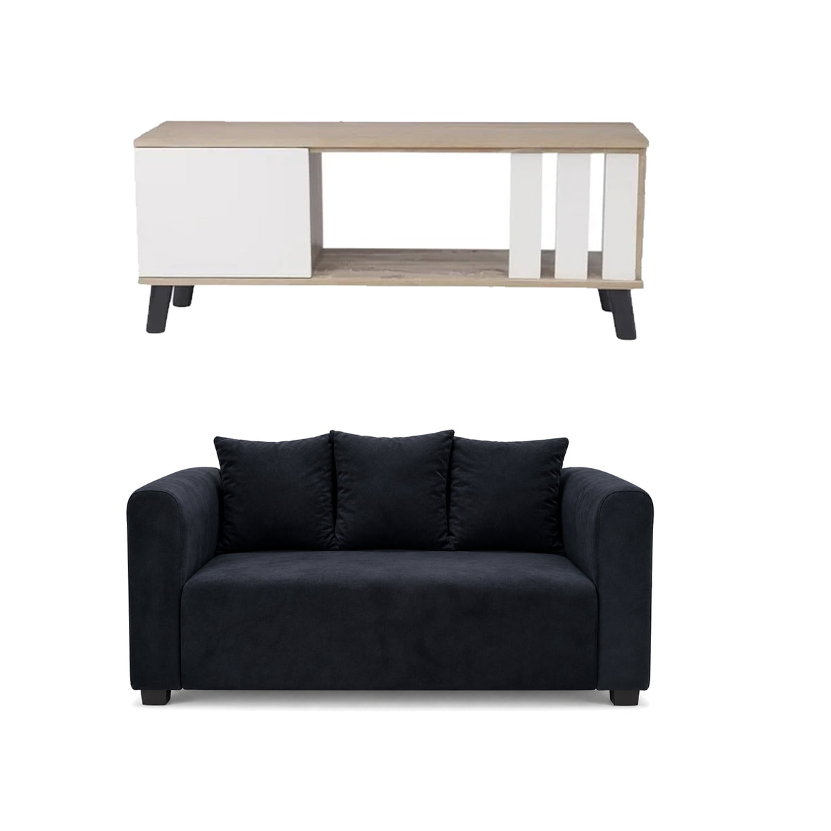 Bachelors Combo Lite - TV stand and 2 division couch