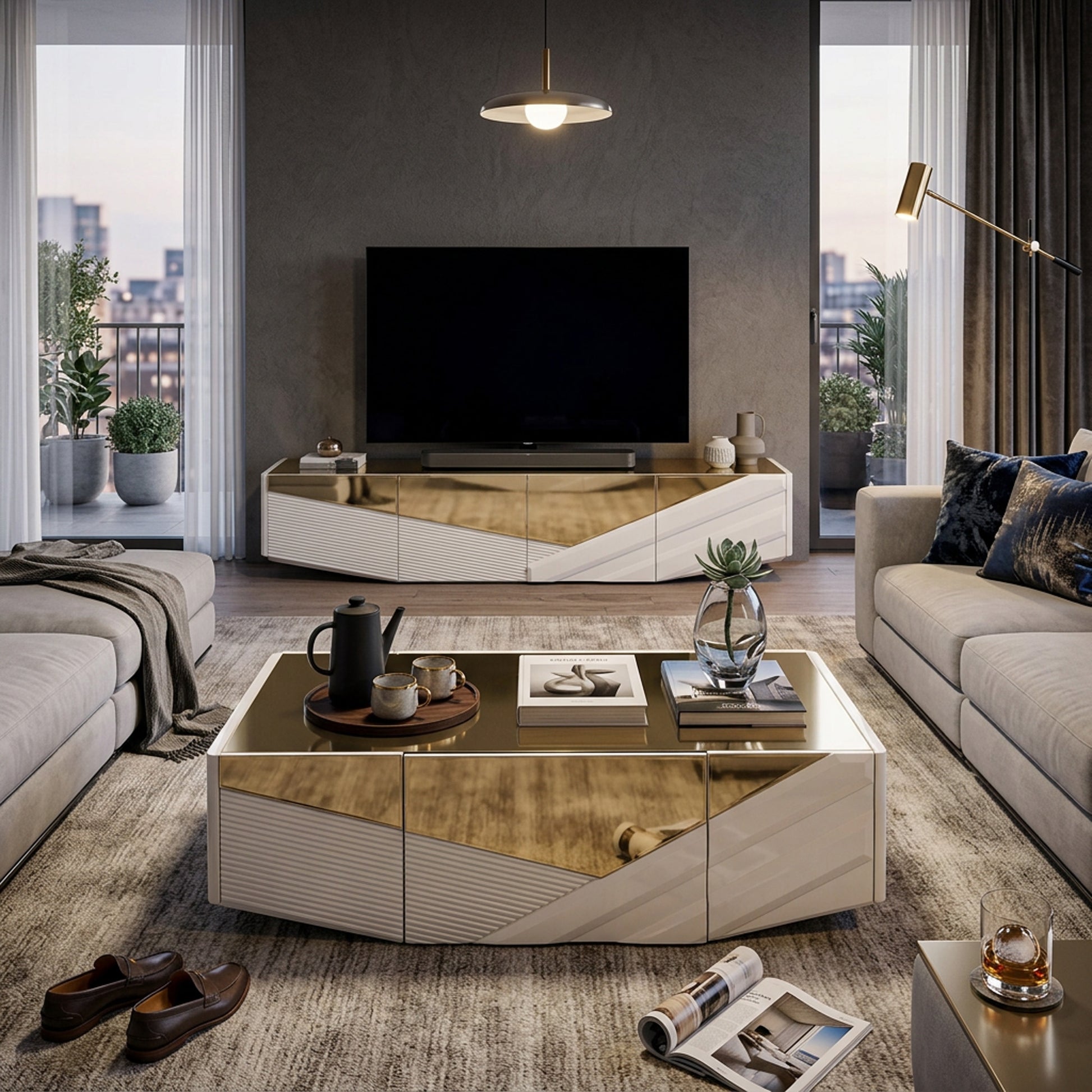 BF Royal Home coffee table and TV stand combo