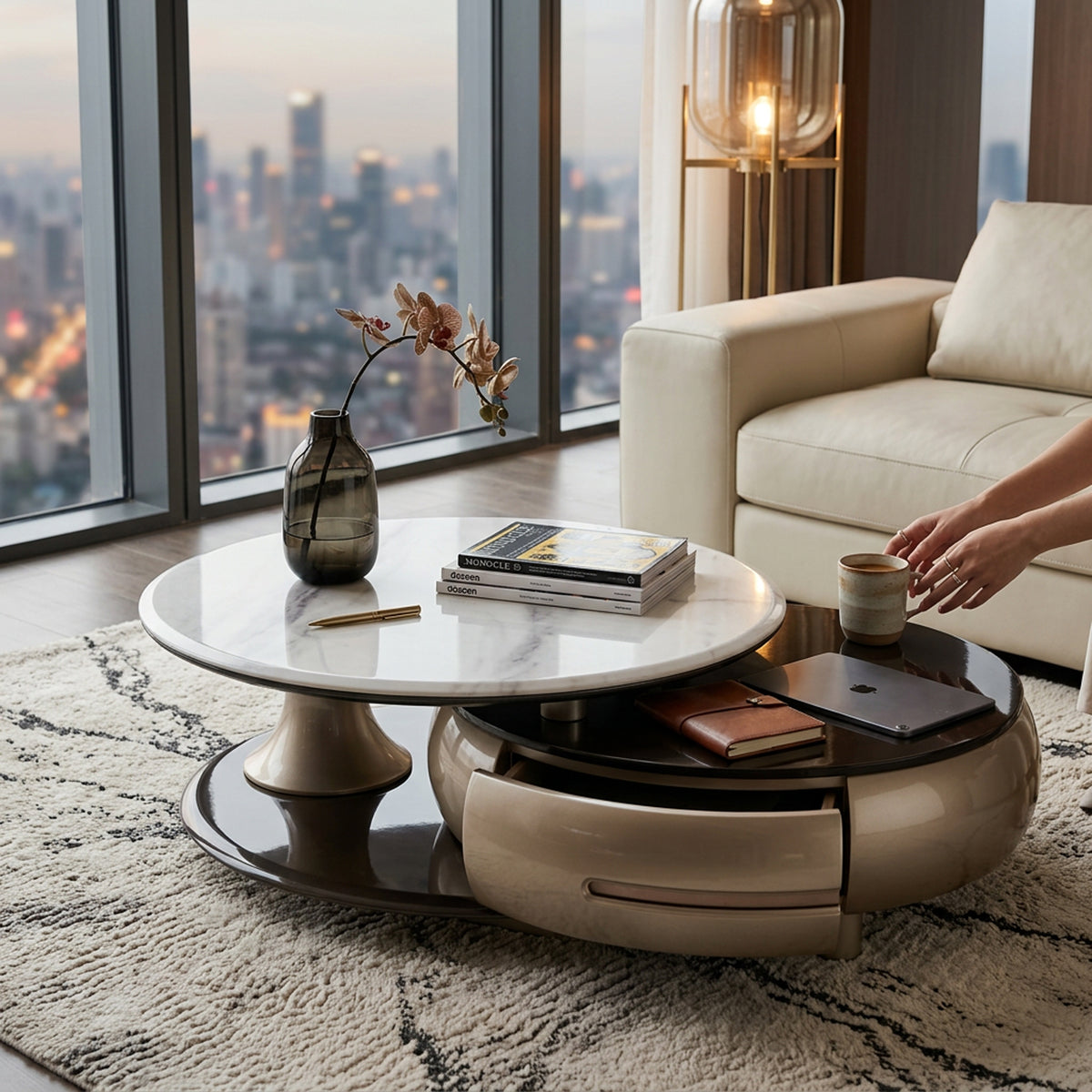 CA Coffee Table with drawer open