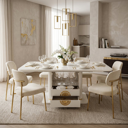 CA Dining Table styled in a dining room