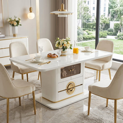 CA Dining Table with display cabinet and drawers