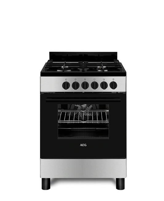 AEG Gas Electric Stainless Steel Freestanding Cooker - Black
