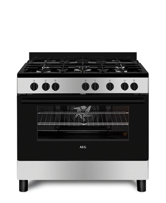 AEG 90cm Gas Electric Cooker Stove -Black & Silver