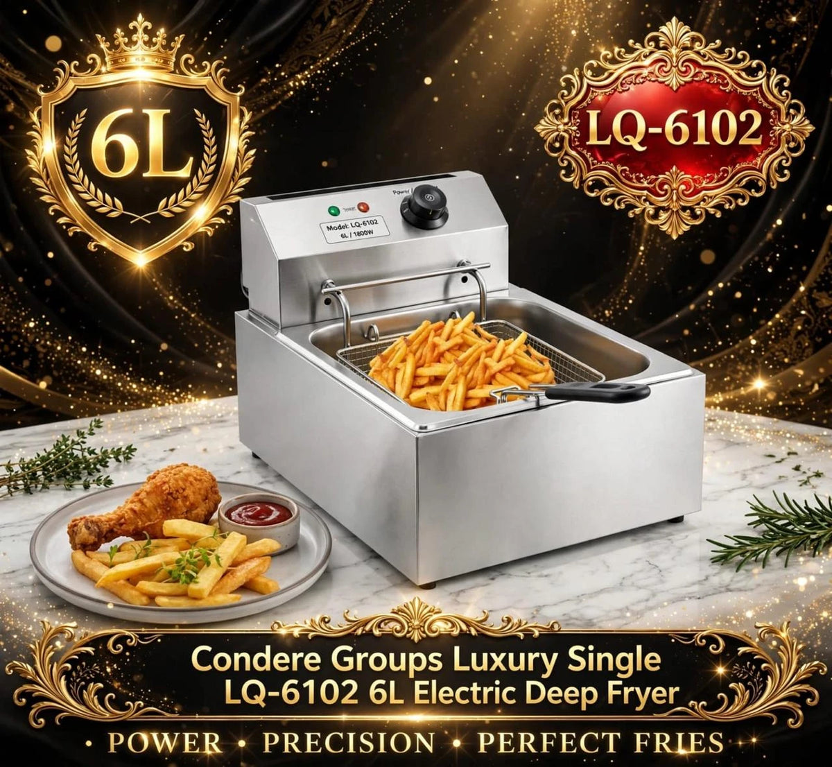 Condere LQ-6102 single 6L electric deep fryer