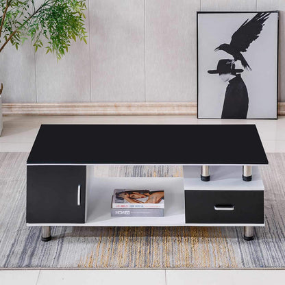 Contempory Coffee Table – White + Black CT218