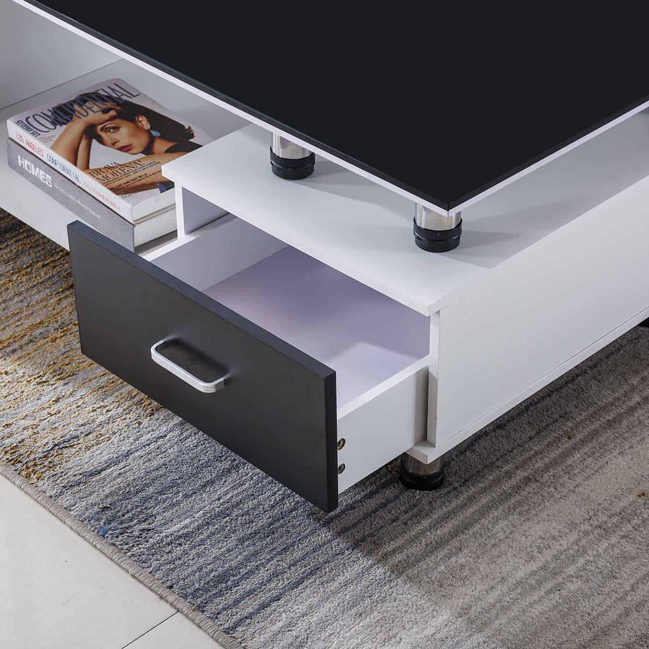 Contempory Coffee Table – White + Black CT218