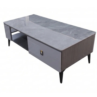 CT137M Marble Coffee Table Grey angled view