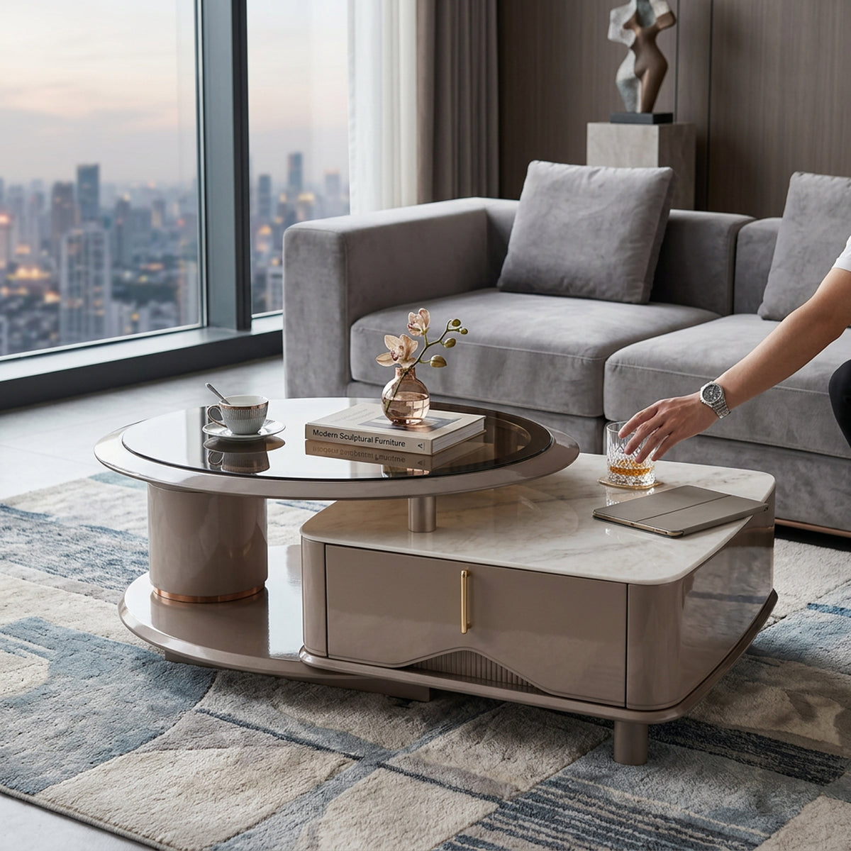 Brown coffee table