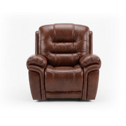 Earthline Sparta recliner chair in Cumulus Chestnut, front view
