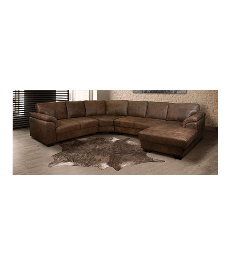 Earthline Sabie 4 Piece Couch With Chaise - Brown