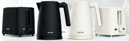 Elba Bellagio kettle and toaster range in black and cream