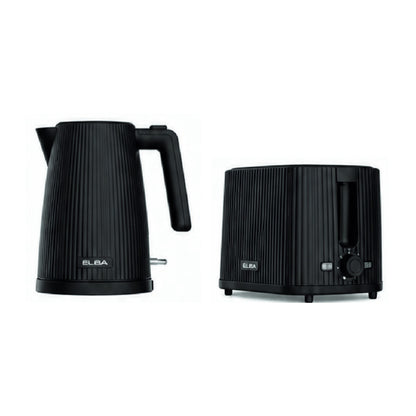 Elba Bellagio Kettle & 2 Slice Toaster Set Black