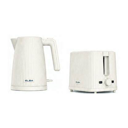 Elba Bellagio Kettle & 2 Slice Toaster Set Cream