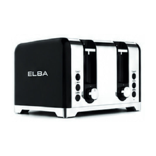 Elba Lusso 4 Slice Stainless Steel Toaster Black