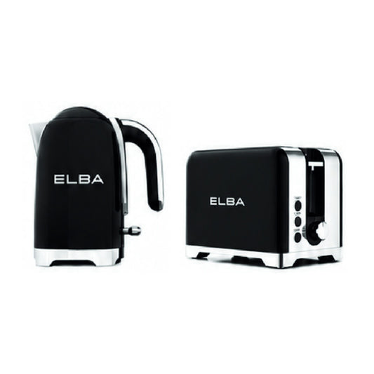 Elba Lusso Kettle & 2 Slice Toaster Set Black