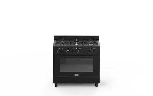 ELBA 90CM 5 BURNER GAS STOVE WITH ELECTRIC OVEN – MATT BLACK 04/9S4EX872MB