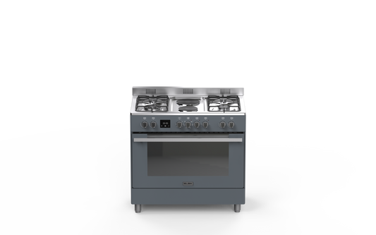 ELBA 90CM 4 GAS BURNER WITH 2 ELECTRIC SOLID PLATES &ELECTRIC OVEN – SLATE GREY  04/9S4EX737SG