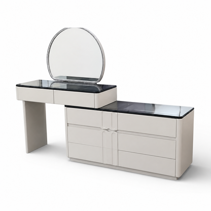 Adjustable LED Dresser Round Mirror