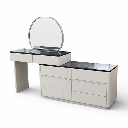 Adjustable LED Dresser Round Mirror