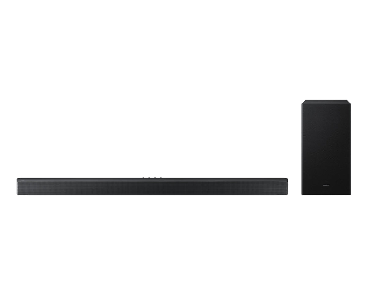 Samsung HW-B750F soundbar and subwoofer front view
