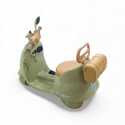 Kids Ride On Scooter Olive & Brown