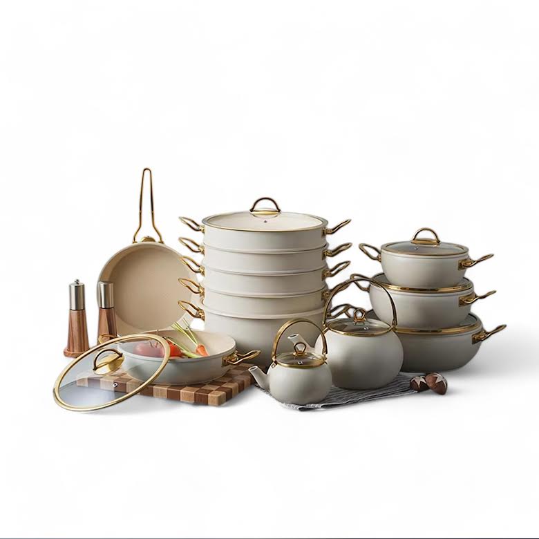 Leydi 23 Piece Cookware Set Ivory
